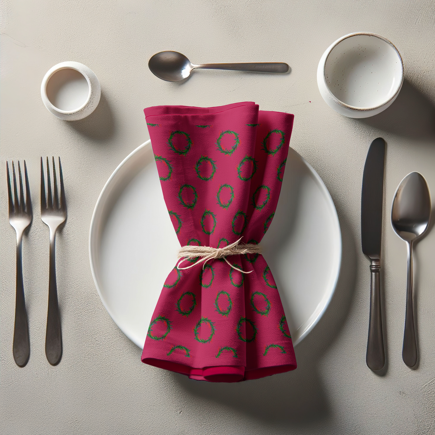 Wreaths in Berry Napkin