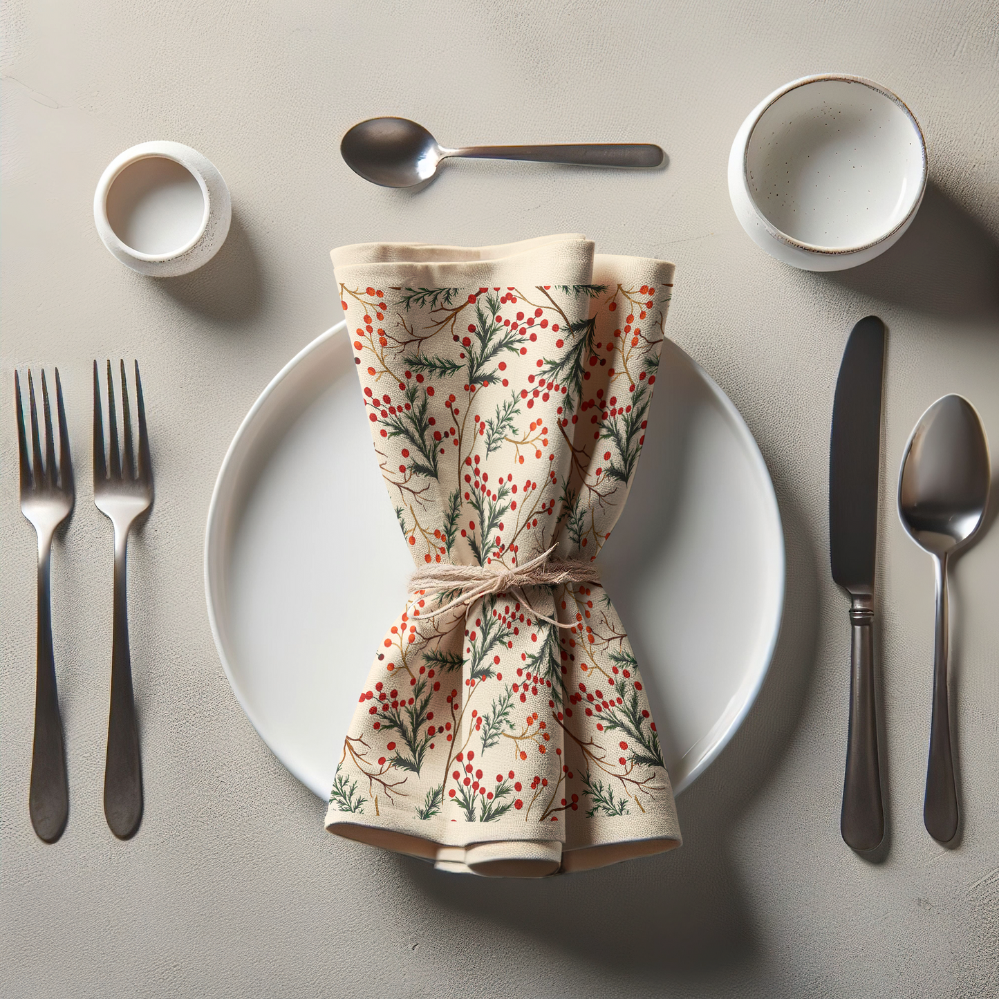 Ecru Mistletoe Napkin