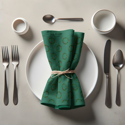 Wreaths in Evergreen Napkin
