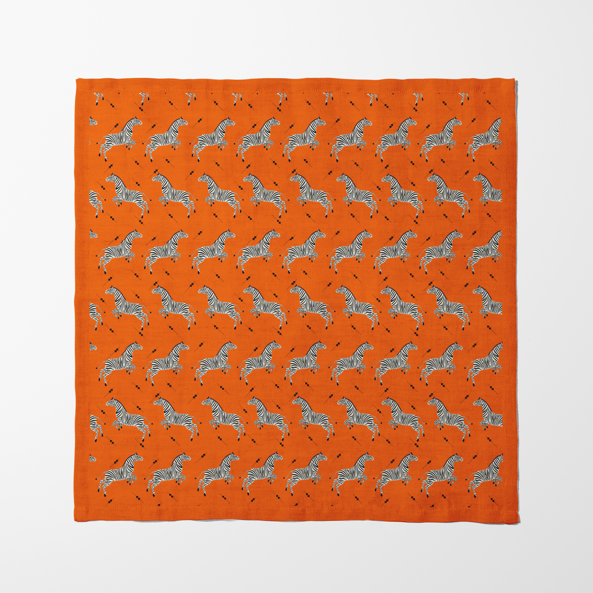 Leaping Zebras Napkin in Orange