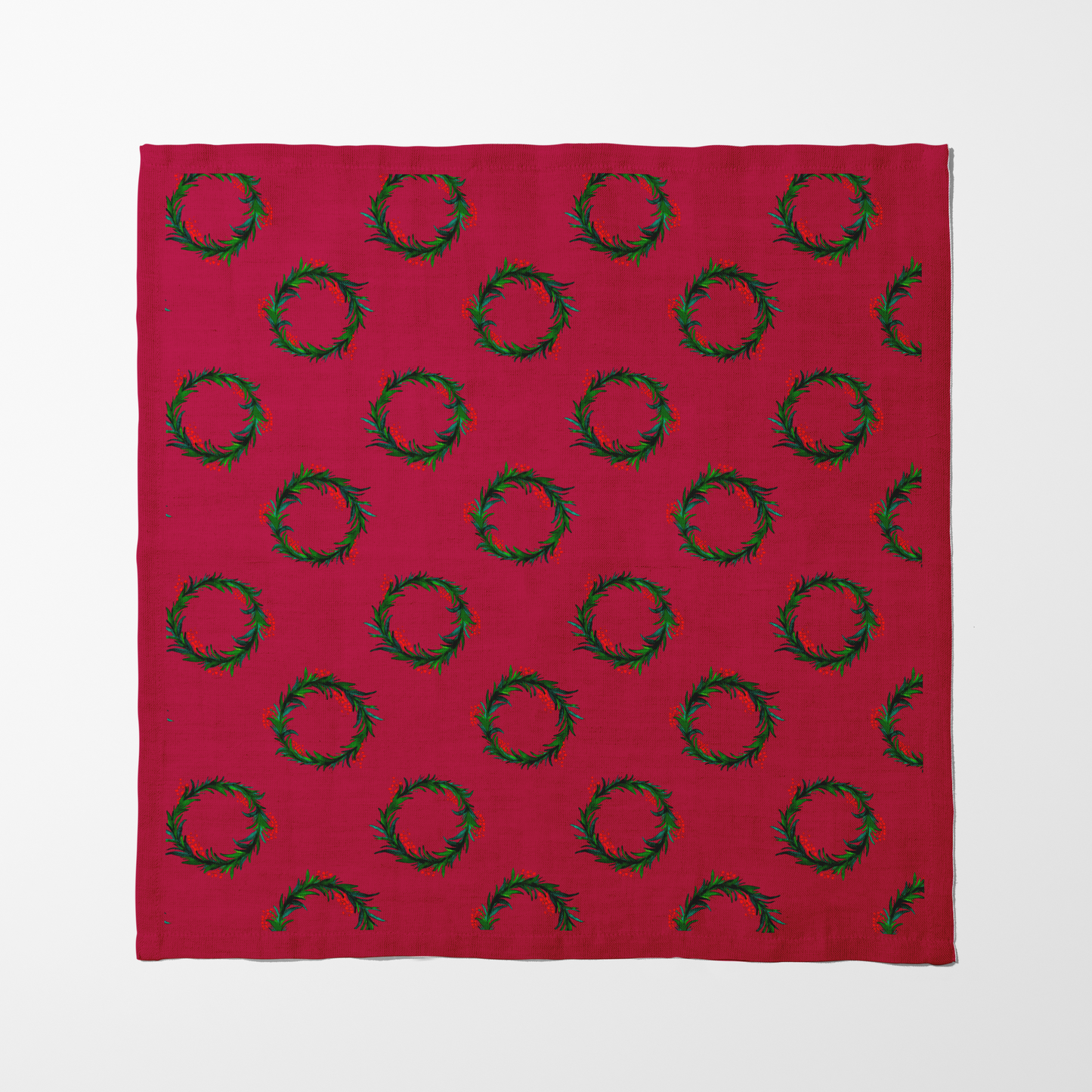 Wreaths in Berry Napkin