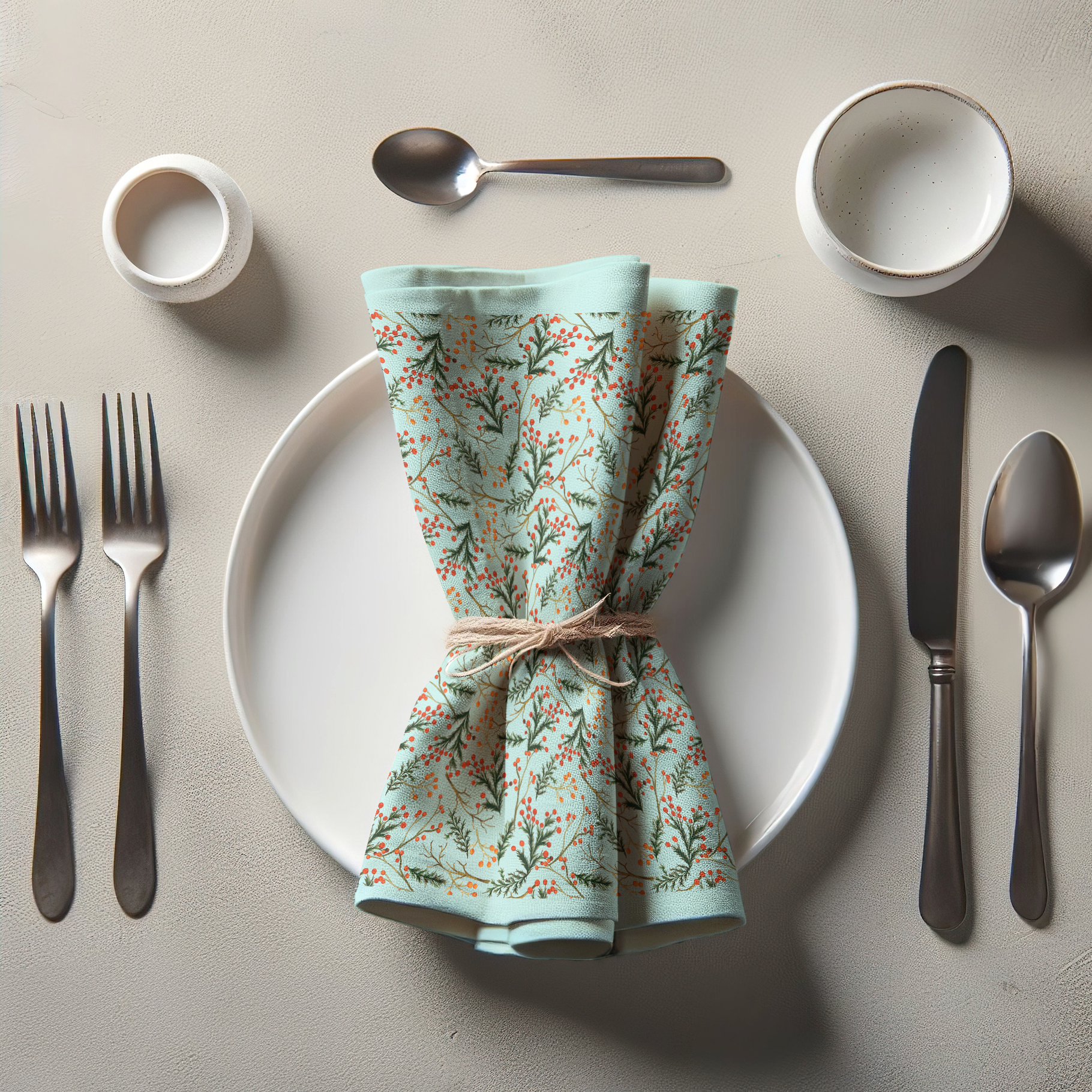 Mint Mistletoe Napkin