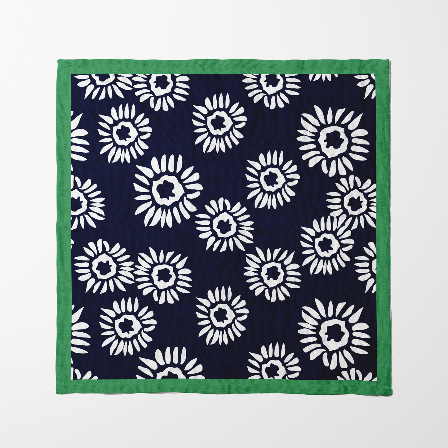 Tucker 20x20 Napkin 1" Hem - 20x20 1" Napkin - Navy Daisies - Oxford Cotton in Oxford Cotton