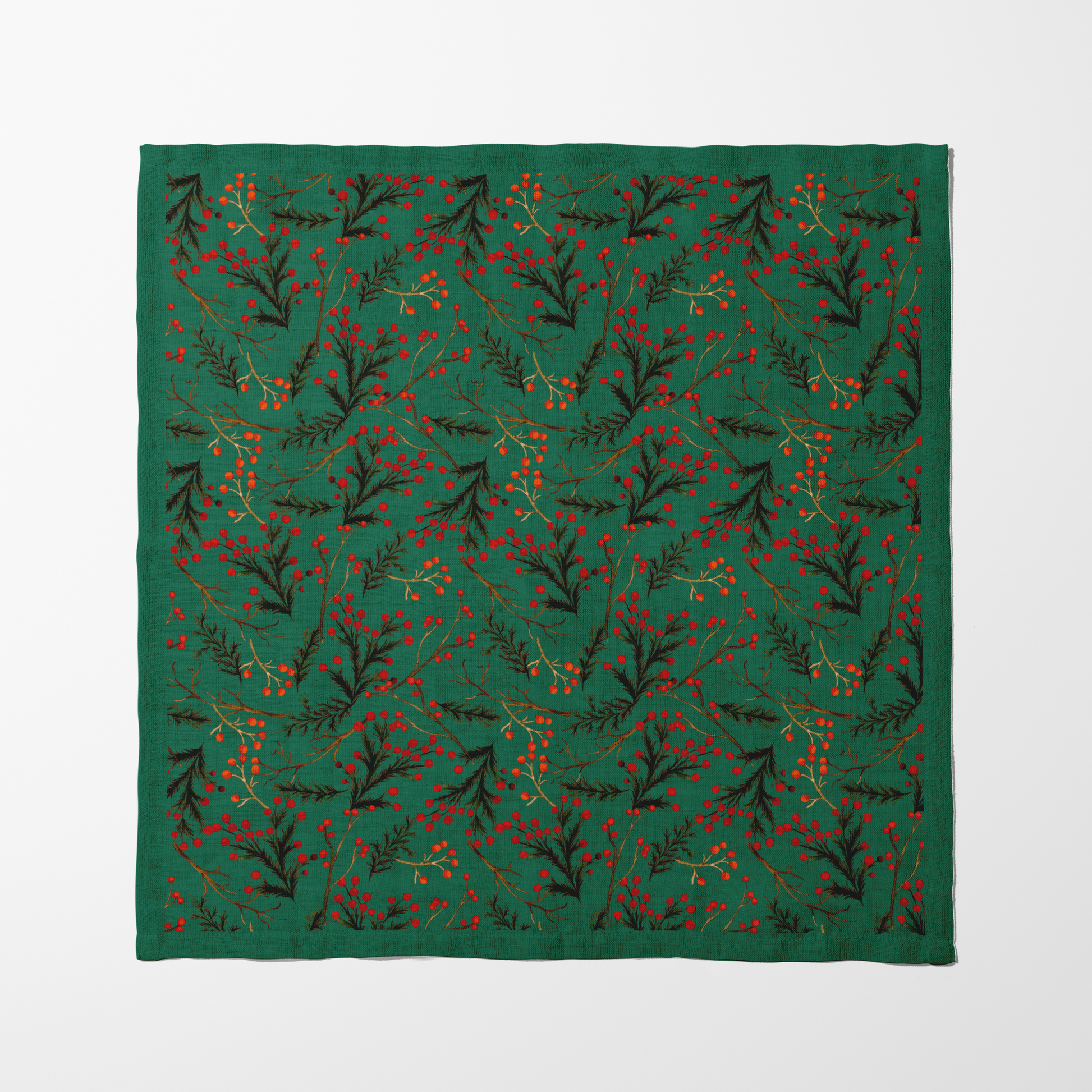 Mistletoe in Evergreen Napkin