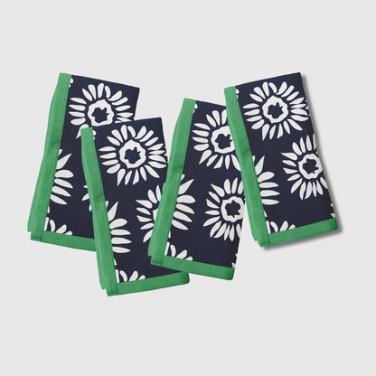 Navy Daisies Napkin | Set of 4