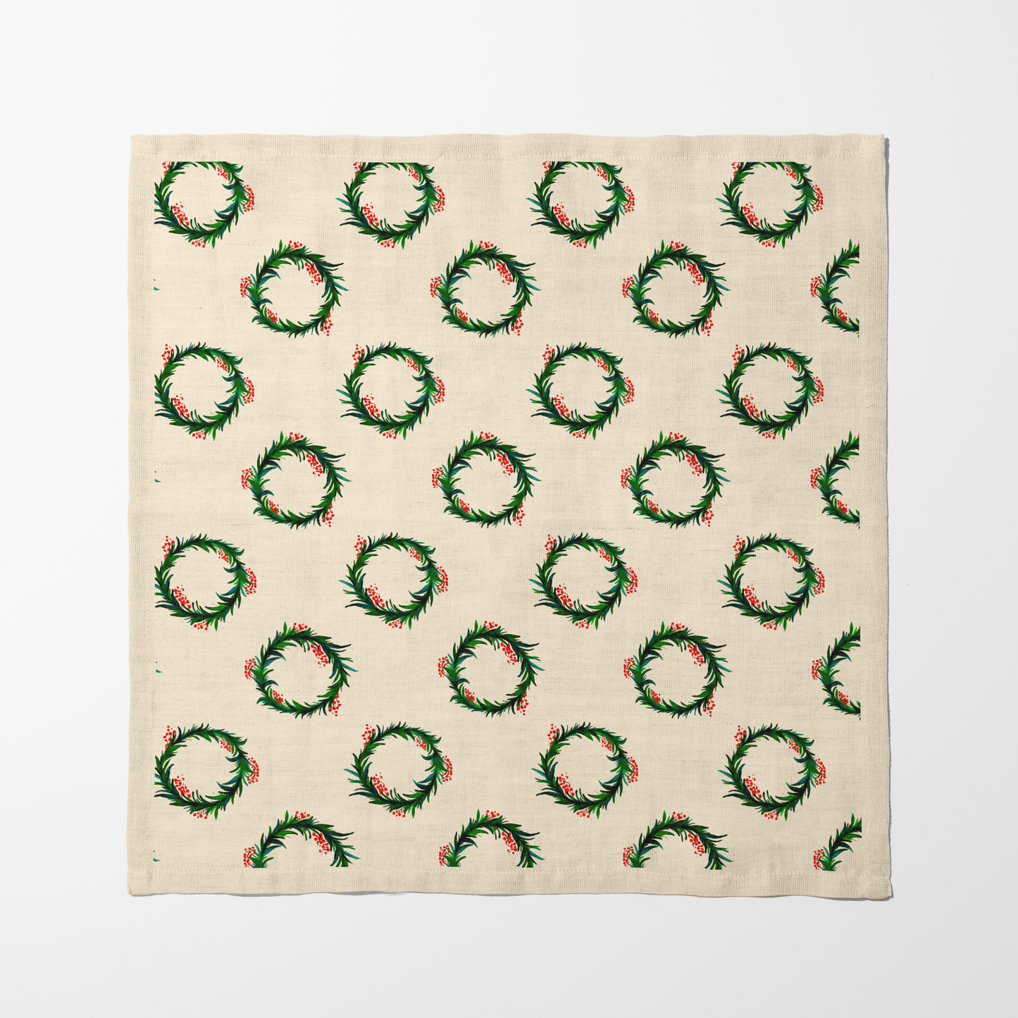 Wreaths Napkin in Ecru