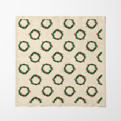Wreaths Napkin in Ecru