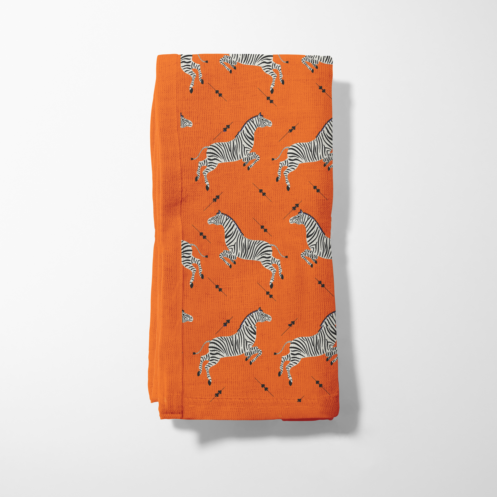 Leaping Zebras Napkin in Orange