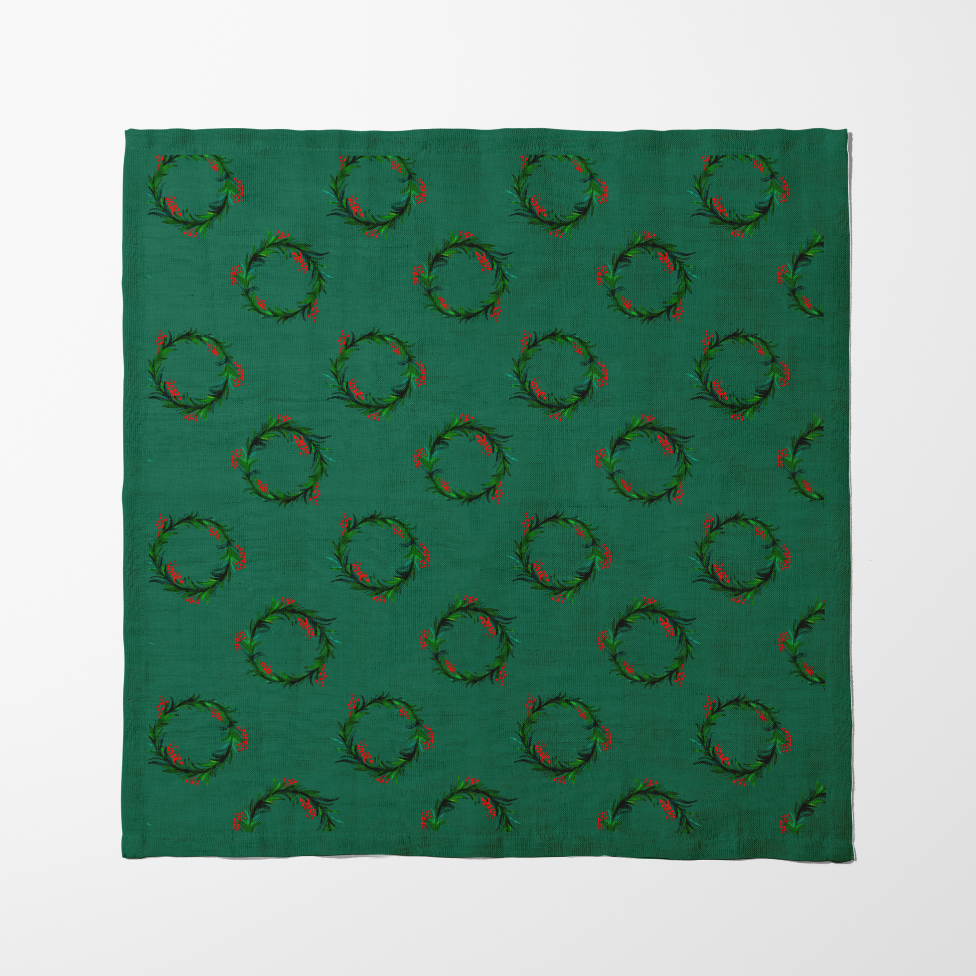 Wreaths in Evergreen Napkin