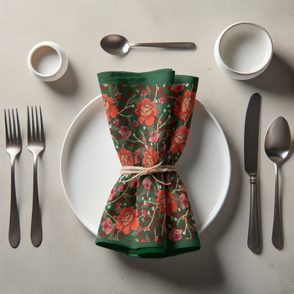 Homegrown Love Napkin in Evergreen
