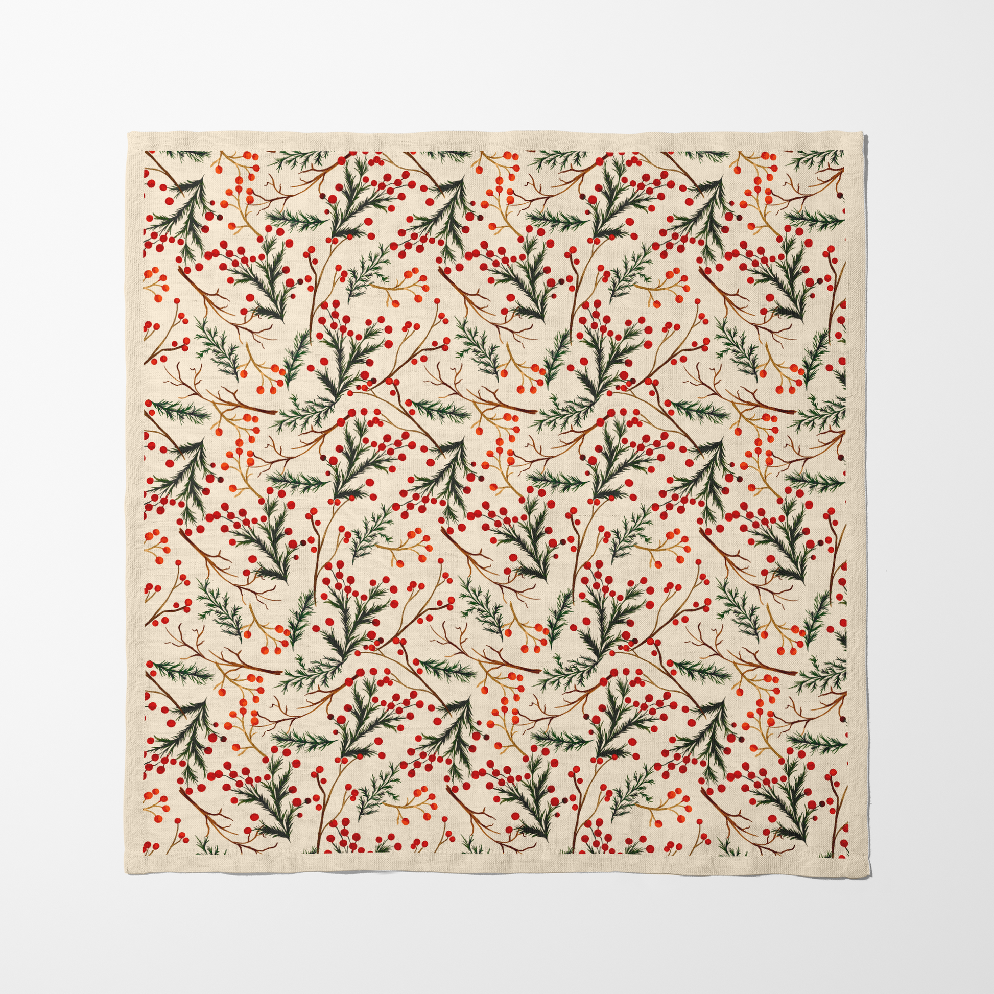 Ecru Mistletoe Napkin
